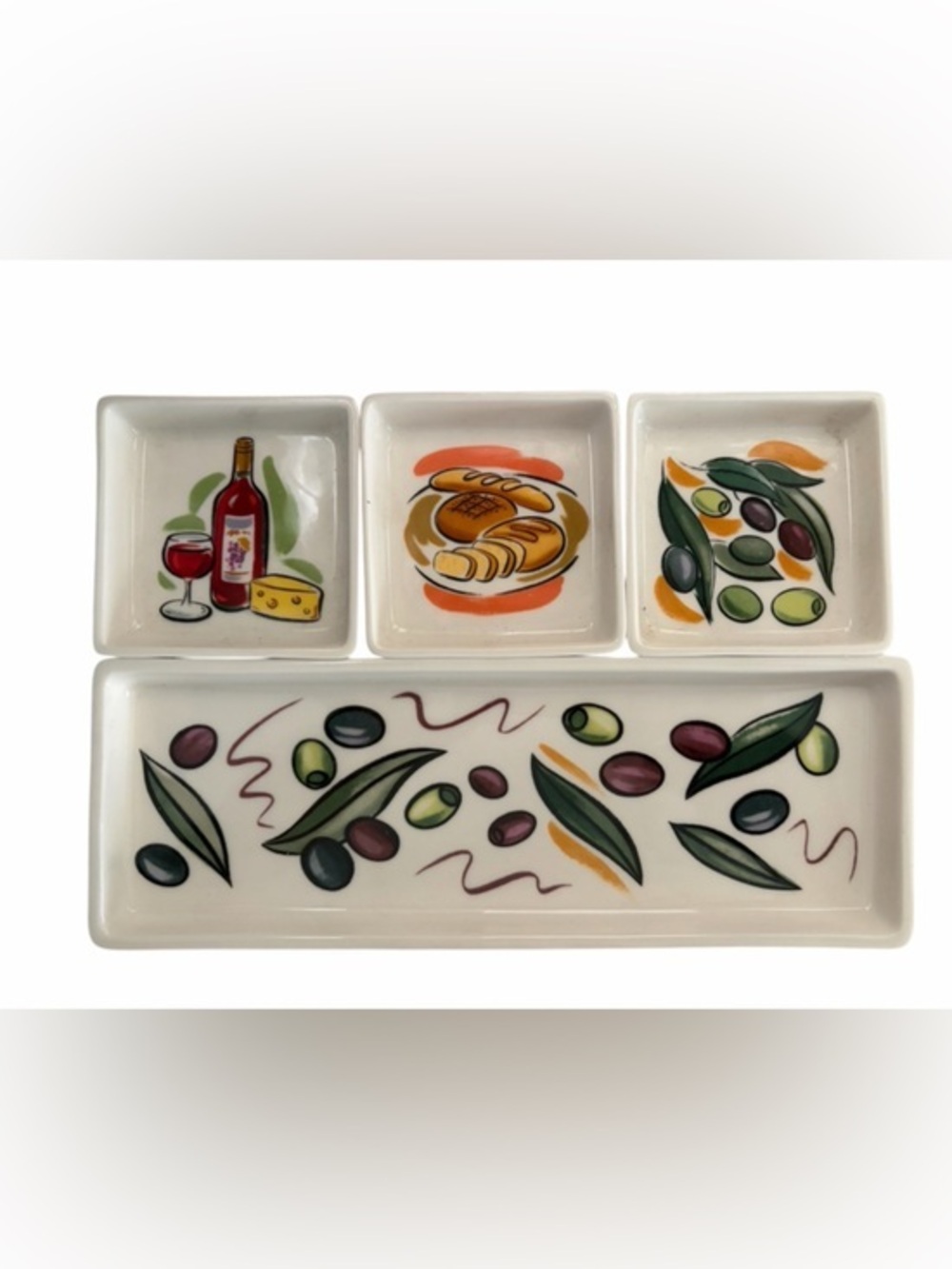 VTG Avon Ceramic Collection Oil Dipping Bowls Party Set